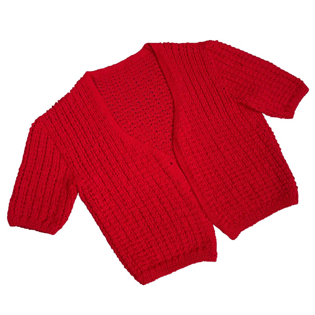 Sundazed (Germany) Handknit Short Sleeve Bollero Sweater Red (Karen Kane): S